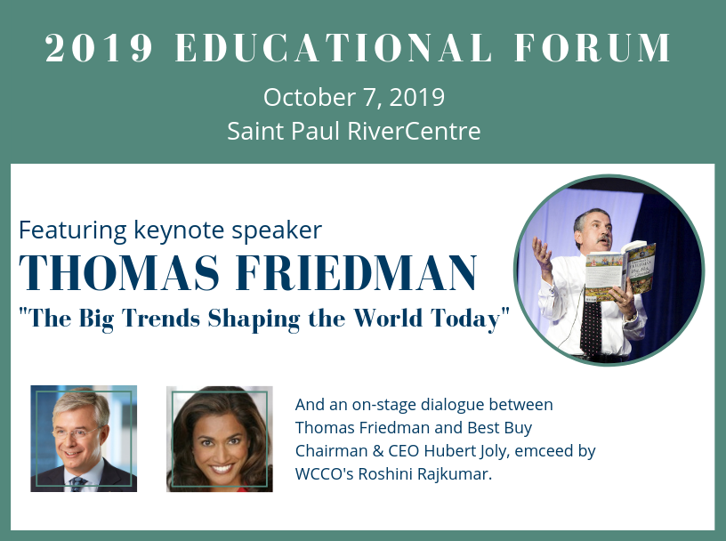 educational forum 2019, thomas friedman, hubert joly, roshini rajkumar