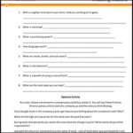 financial matters worksheet
